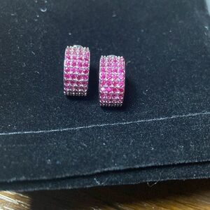 Pink bling earrings